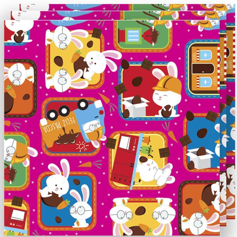 Embalagem Para Ovo De Páscoa Fábrica Coelhos Pink 69cm X 89cm - 3 Un - 1