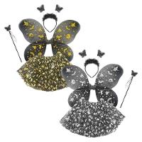 Fantasia Halloween Infantil Com Saia Asa Tiara E Varinha Cor Prata - 1