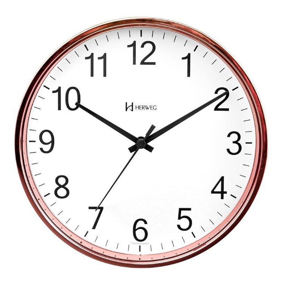 Relógio Parede Quartz Herweg Liso 22cm 660139 Rosé - Rosé - 1