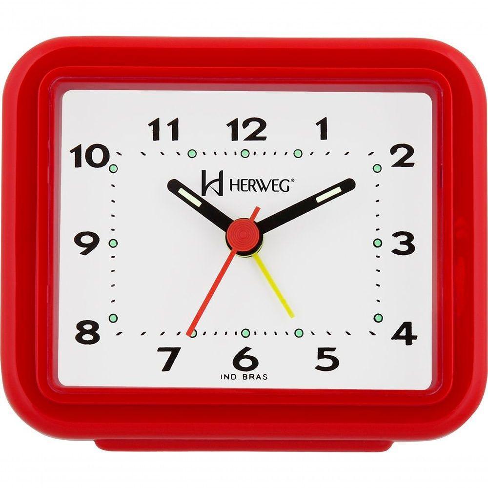 Relógio Despertador Quartz Alarme Forte Vermelho - Vermelho - 1