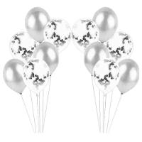 Kit Arranjo De Balões Número 1 Prata - 13 Itens - 3