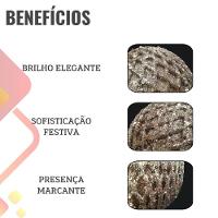 Bola De Natal Losango Ouro Com Glitter 15cm - 1 Unidade - 3