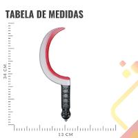 Foice Caveira Com Sangue Falso Acessório Halloween Terror - 3