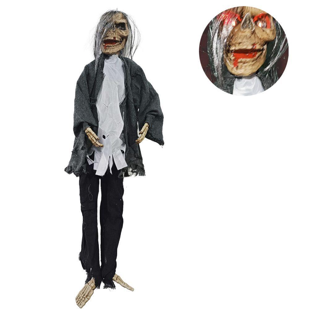 Boneco Esqueleto Halloween Com Som E Movimento - 3
