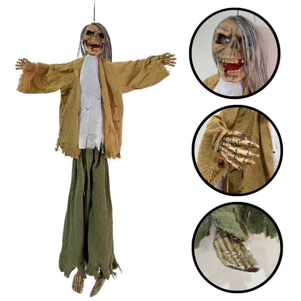 Boneco Esqueleto Halloween Com Som E Movimento - 4