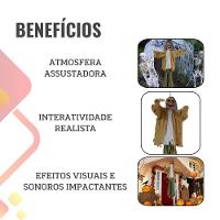 Boneco Esqueleto Halloween Com Som E Movimento - 9