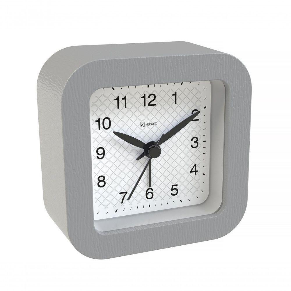 Relógio Despertador Quartz Silencioso De Mesa Com Luz Preto - Preto - 3