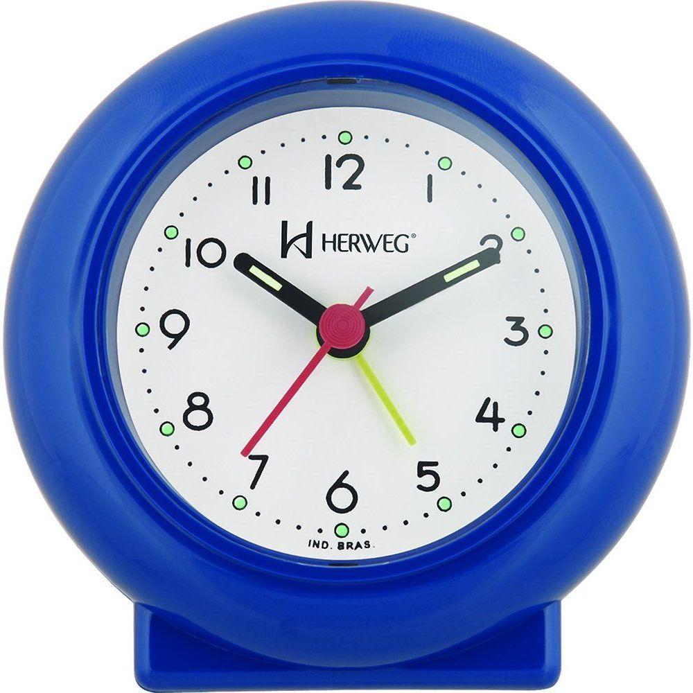Despertador Analógico Redondo Tradicional Quartz Azul - Azul - 1