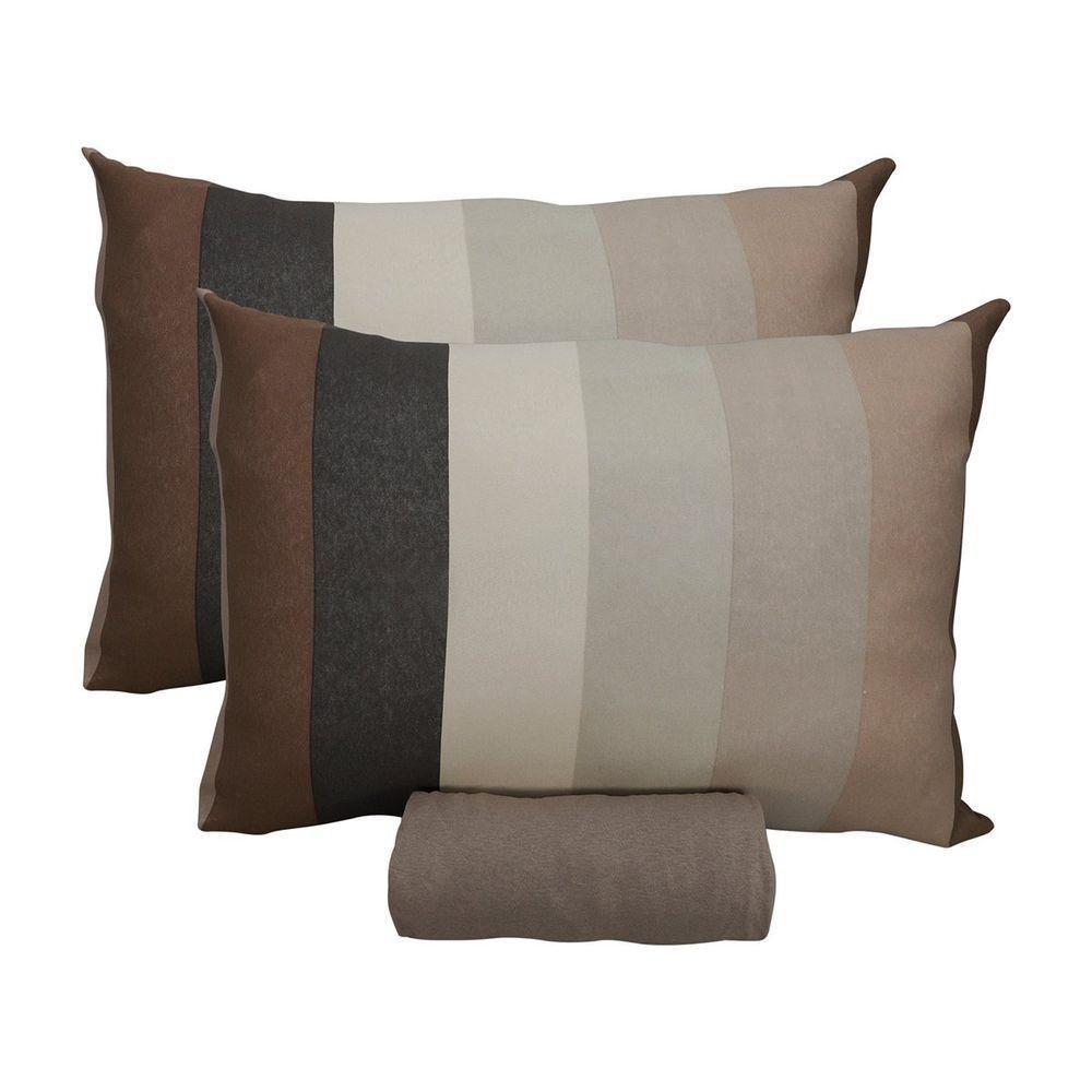 Jogo De Cama King Portallar Malha 100% Algodão Estocolmo 3 Peças Bege - 1