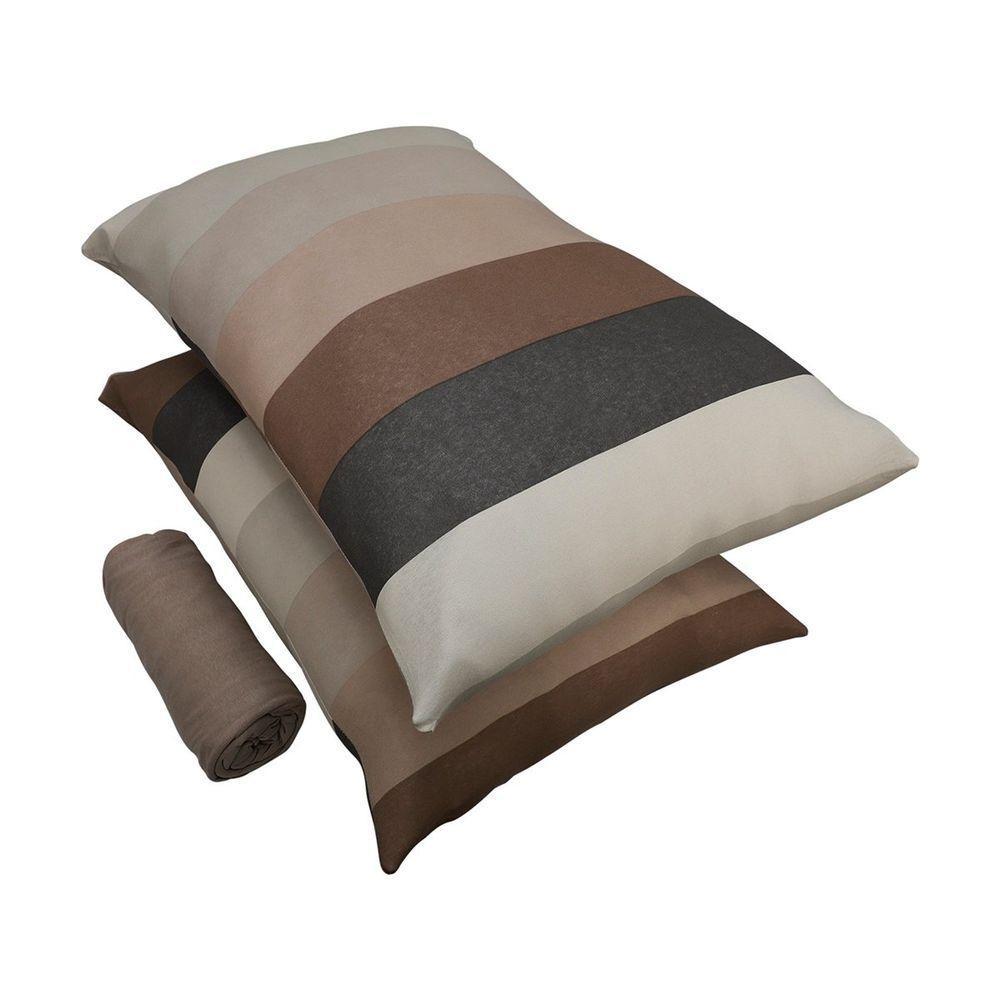 Jogo De Cama King Portallar Malha 100% Algodão Estocolmo 3 Peças Bege - 2