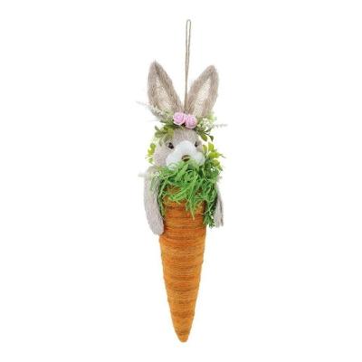Cenoura Decorativa Com Coelho Florido Páscoa - 1 Unidade