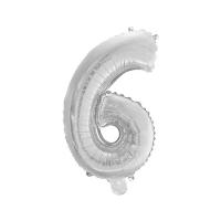 Kit Arranjo De Balões Número 6 Prata - 13 Itens - 2