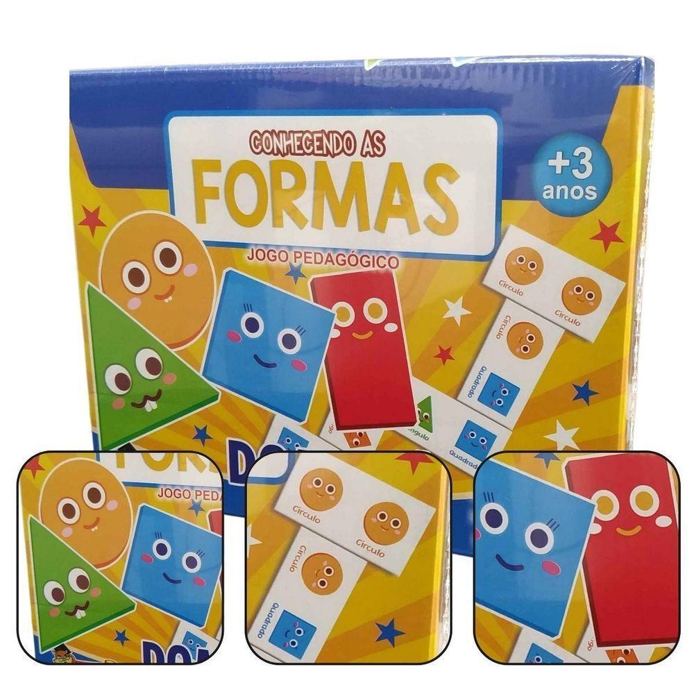 Jogo Pedagógico Dominó Conhecendo As Formas - 28 Peças - 3