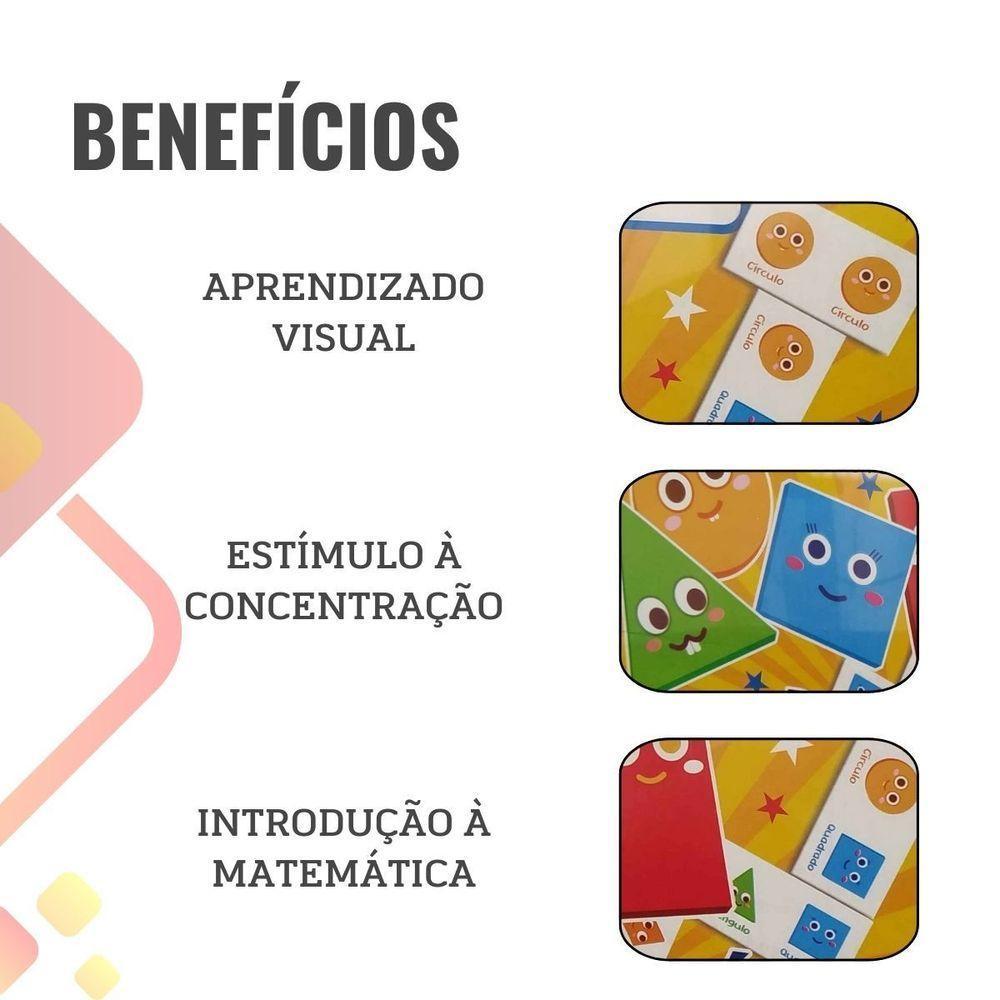 Jogo Pedagógico Dominó Conhecendo As Formas - 28 Peças - 4