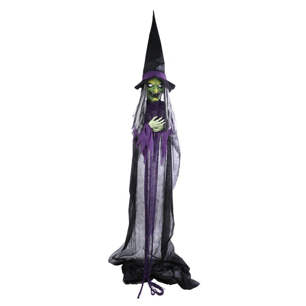 Boneco Bruxa Vanda Decoração Halloween Com Som E Luz - 1