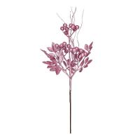 Galho Grande Folhas E Frutas Rosa Claro Natal - 1 Unidade - 1