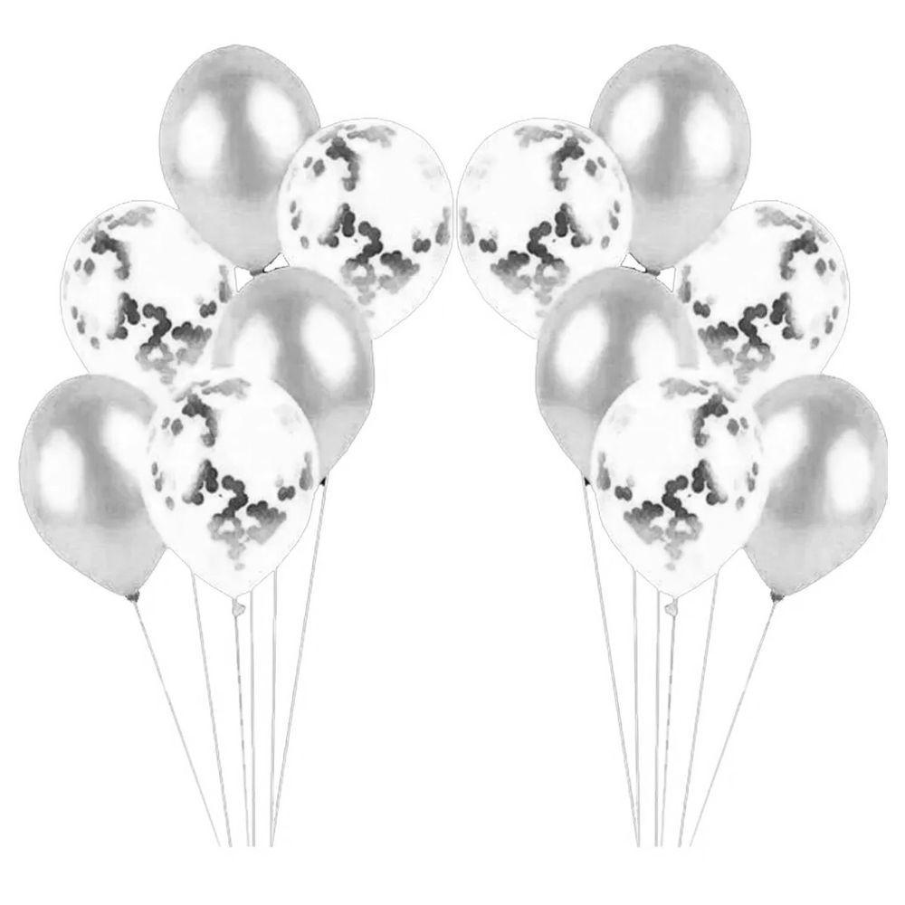 Kit Arranjo De Balões Número 7 Prata - 13 Itens - 3