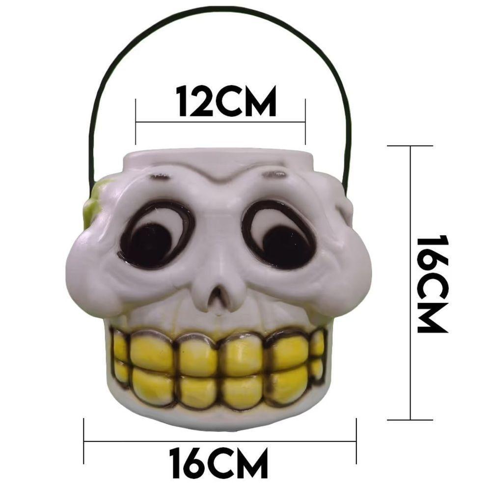 Balde Halloween Caveira Mexicana Florida Com Alça - 5