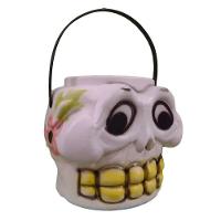 Balde Halloween Caveira Mexicana Florida Com Alça - 2