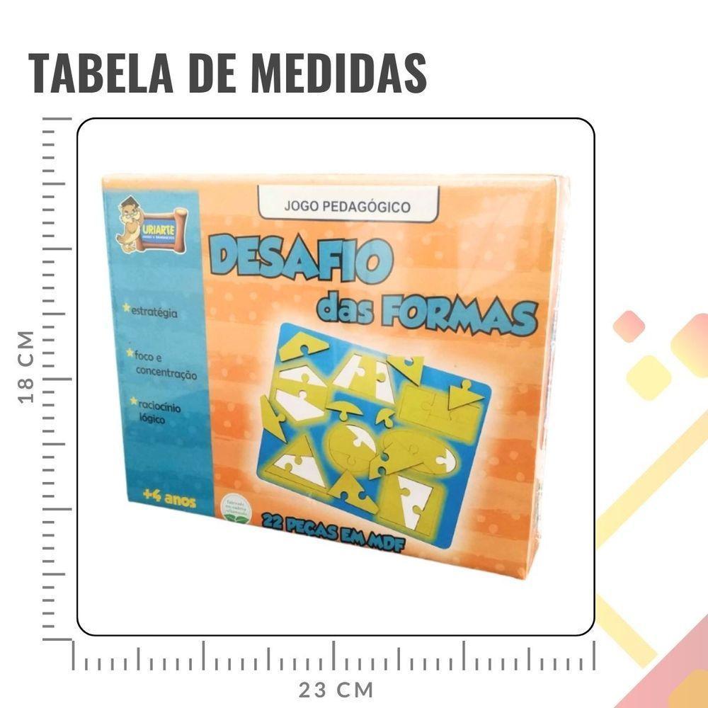 Jogo Pedagógico De Encaixe Desafio Das Formas - 22 Peças - 2