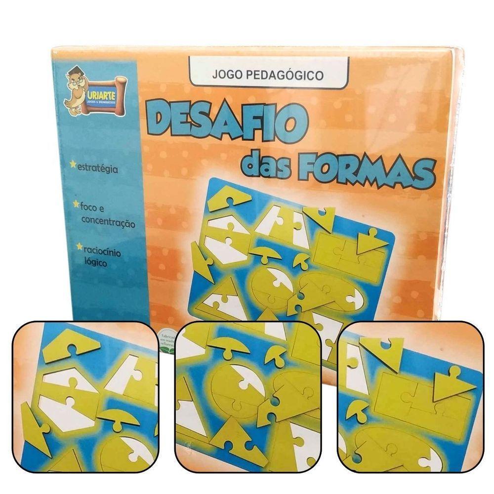 Jogo Pedagógico De Encaixe Desafio Das Formas - 22 Peças - 3
