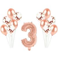 Kit Arranjo De Balões Número 3 Rose Gold - 13 Itens - 1