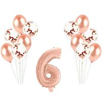 Kit Arranjo De Balões Número 6 Rose Gold - 13 Itens - 1