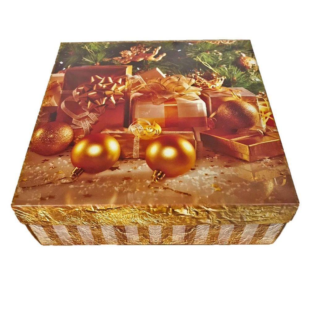 Caixa De Presente Natal - 25cm X 8cm - 4