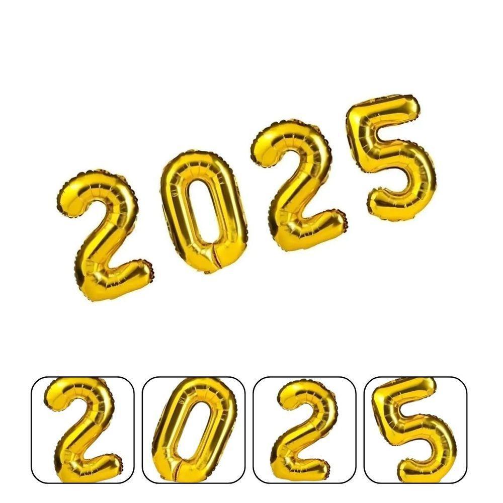 Kit Balões Metalizados 2025 Dourado - 75cm - 2