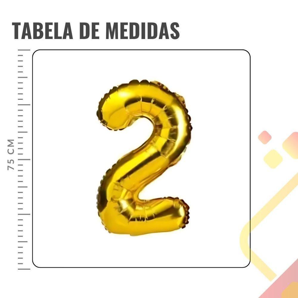 Kit Balões Metalizados 2025 Dourado - 75cm - 3