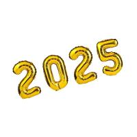 Kit Balões Metalizados 2025 Dourado - 75cm - 1