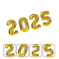 Kit Balões Metalizados 2025 Dourado - 75cm - 2