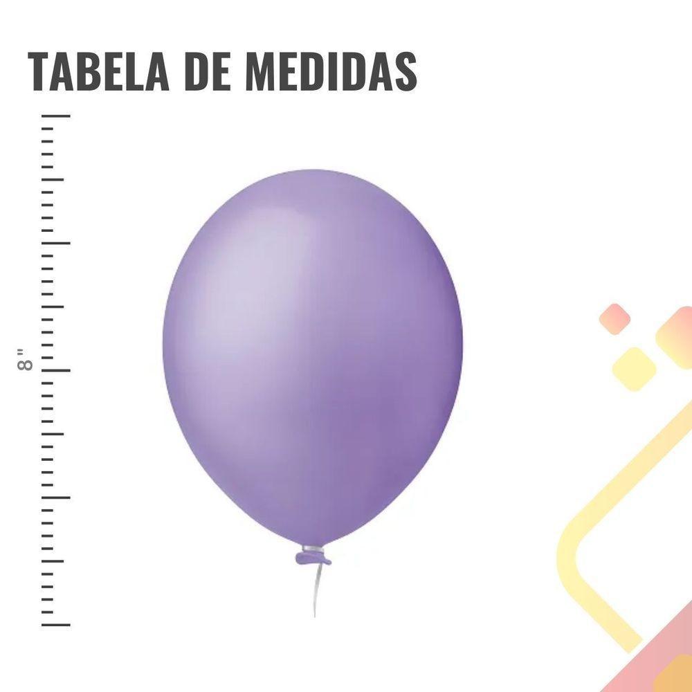 Balão De Látex Liso Lilás 8 Polegadas - 50 Unidades - 4