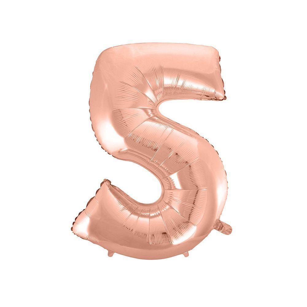 Kit Arranjo De Balões Número 5 Rose Gold - 13 Itens - 2