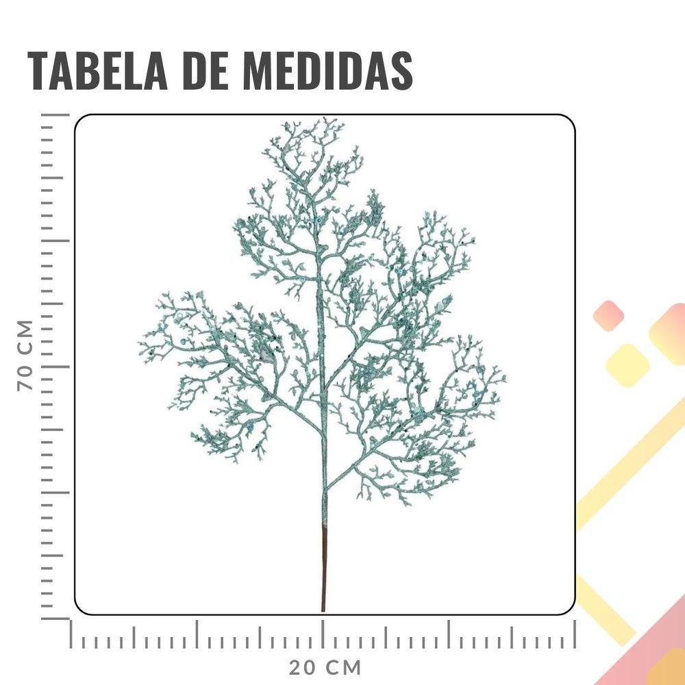 Galho Folhas Glitter Azul Claro Natal Decoração - 1 Unidade - 2