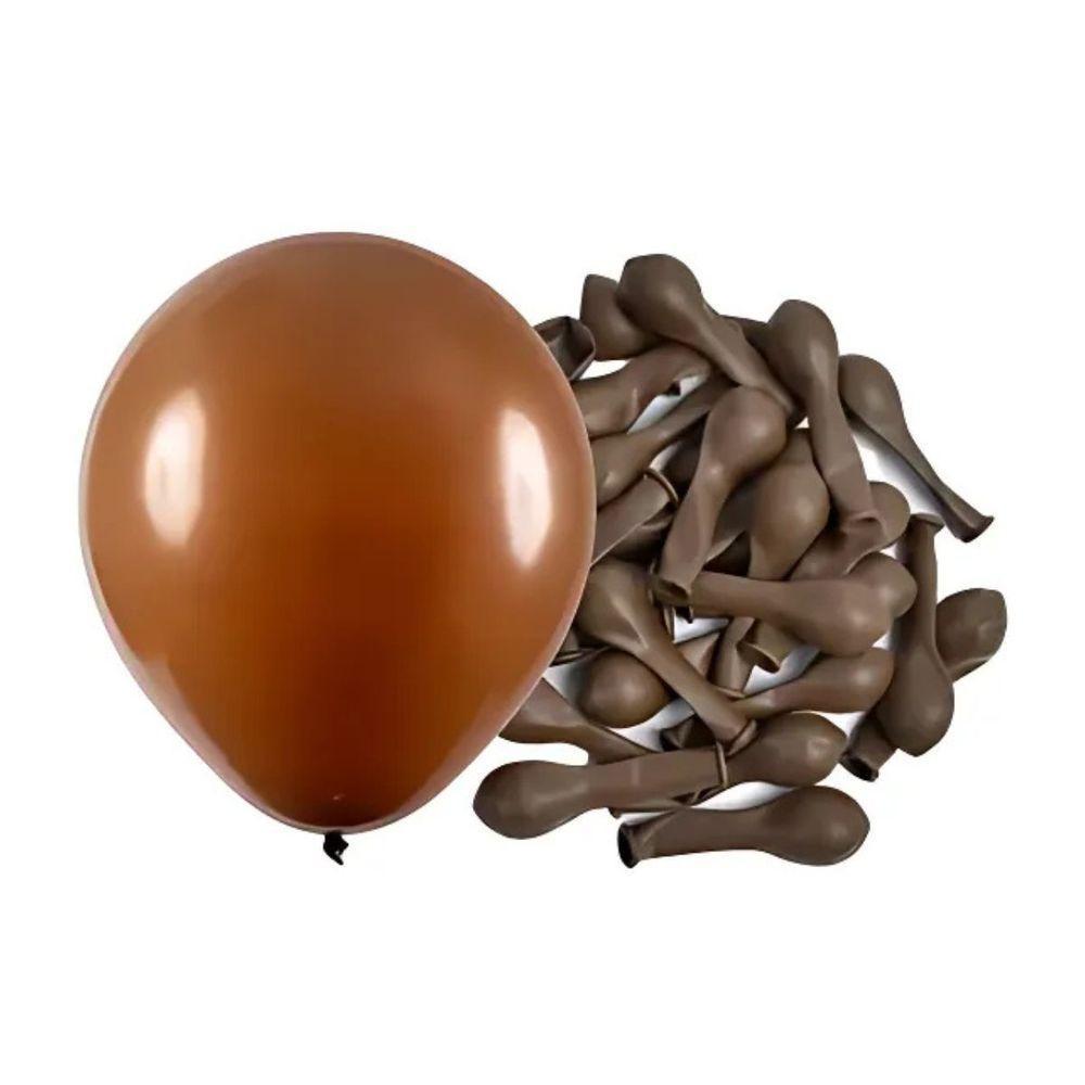 Balão De Látex Marrom - 9 Polegadas - 50 Unidades - 2