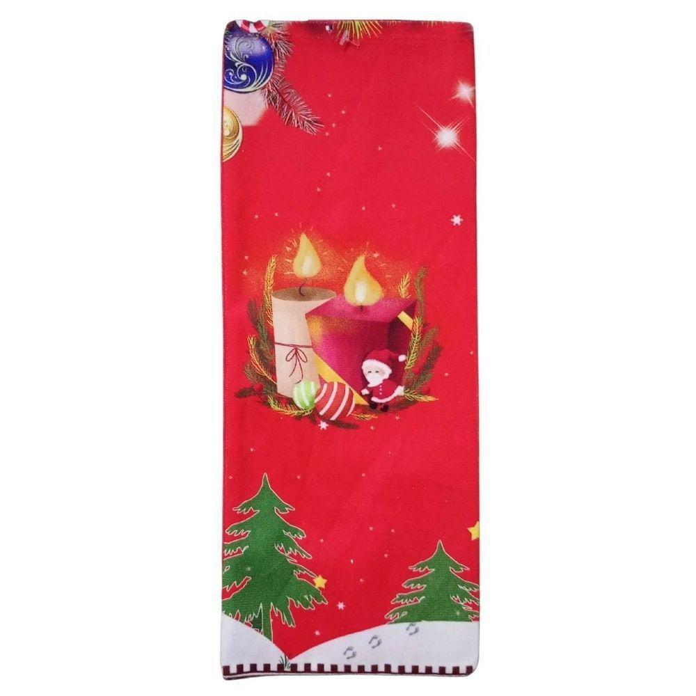 Saco De Tecido Natalino Para Garrafa De Vinho - 35cm - 1