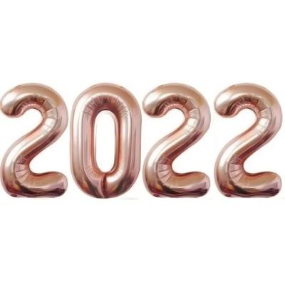 Balões Metalizados 2022 Rose Gold - 40cm