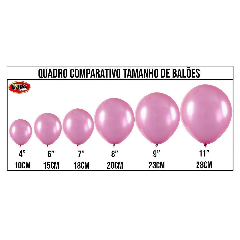 Balão De Látex Metalizado Rosa - 7 Polegadas - 50 Unidades - 2