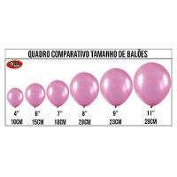 Balão De Látex Metalizado Rosa - 7 Polegadas - 50 Unidades - 2