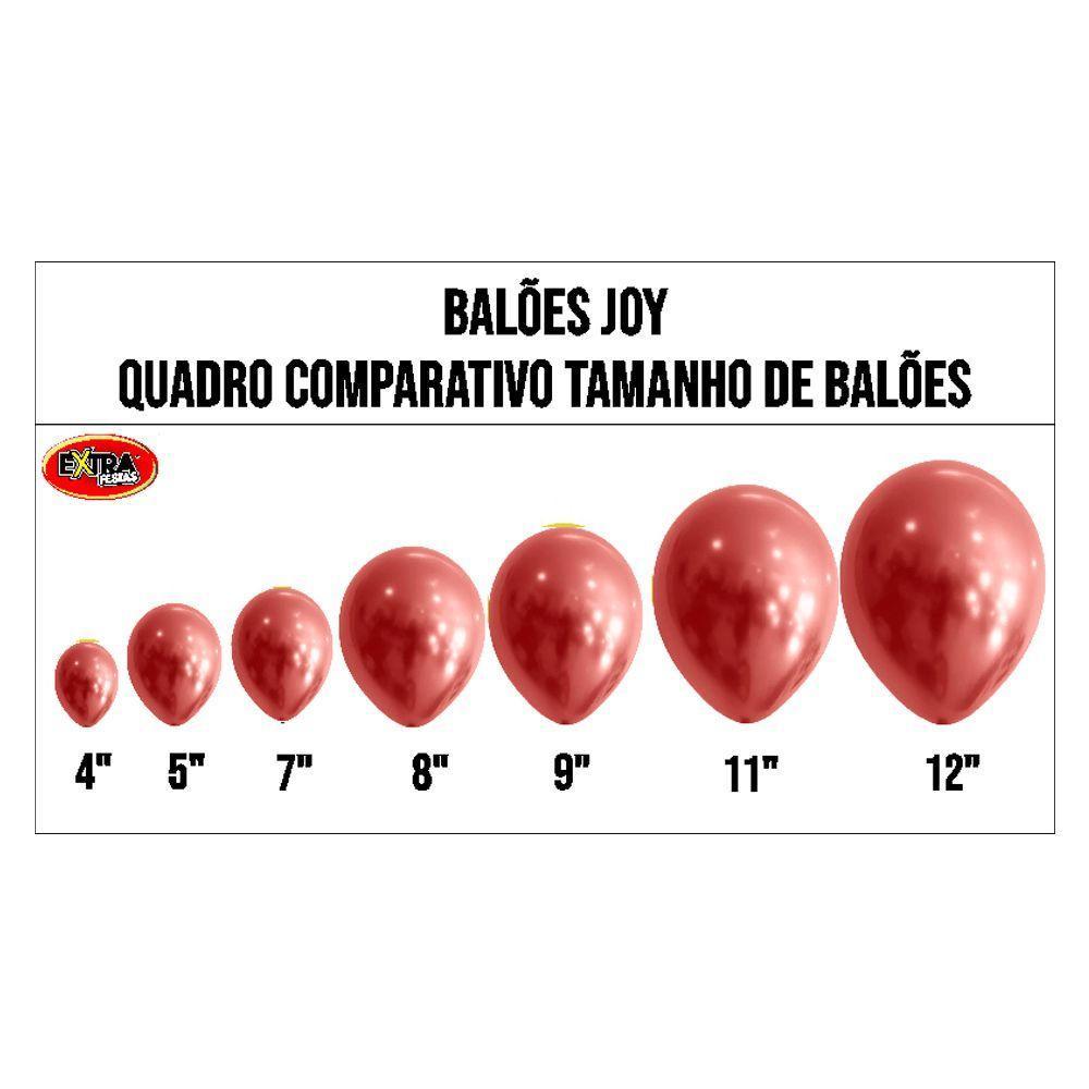 Balão Cromado Metalizado Vermelho - 9 Polegadas - 25 Unidades - 2