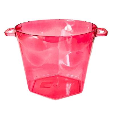 Balde De Gelo Acrílico Vermelho Cristal - 4250ml