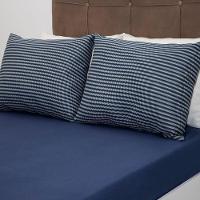 Jogo De Cama King Portallar Malha 100% Algodão Varsóvia 3 Peças Azul - 3