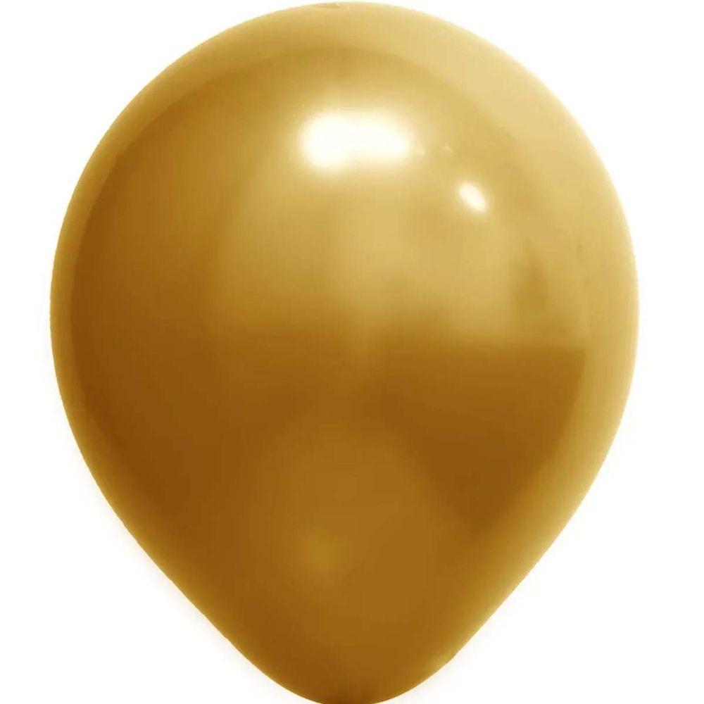 Balão Cromado Ouro - 16 Polegadas - 12 Unidades - 1