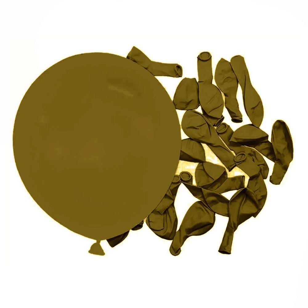 Balão De Látex Verde Oliva - 16 Polegadas - 12 Unidades - 4