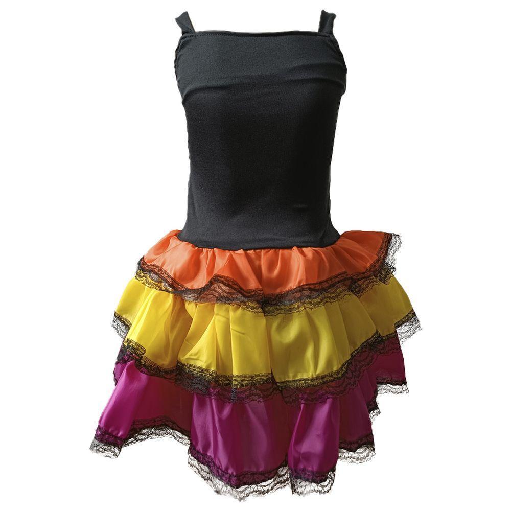 Fantasia Halloween Infantil Caveira Mexicana Com Véu Tamanho M - 3