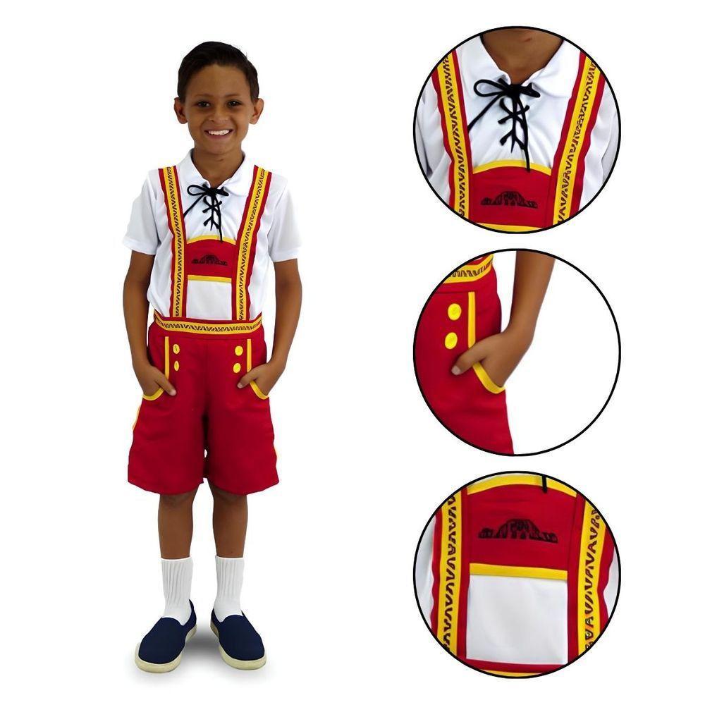 Fantasia Alemã Clássica Infantil Com Camiseta E Suspensório Tamanho P - 2