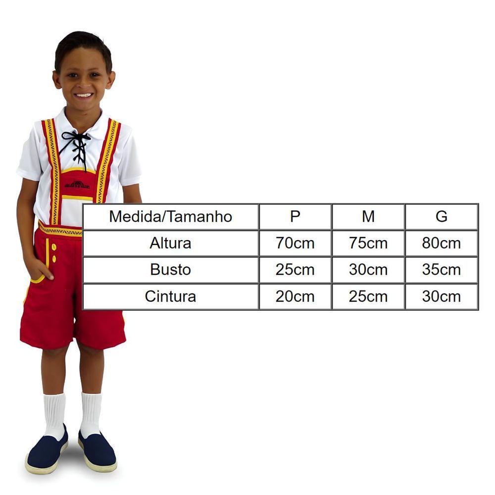 Fantasia Alemã Clássica Infantil Com Camiseta E Suspensório Tamanho P - 3
