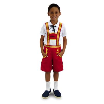 Fantasia Alemã Clássica Infantil Com Camiseta E Suspensório Tamanho P