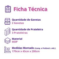 Armário De Cozinha Lian 7 Portas 2 Gavetas Nicho Mobilihouse Off White Acetinado/cinamomo - 7